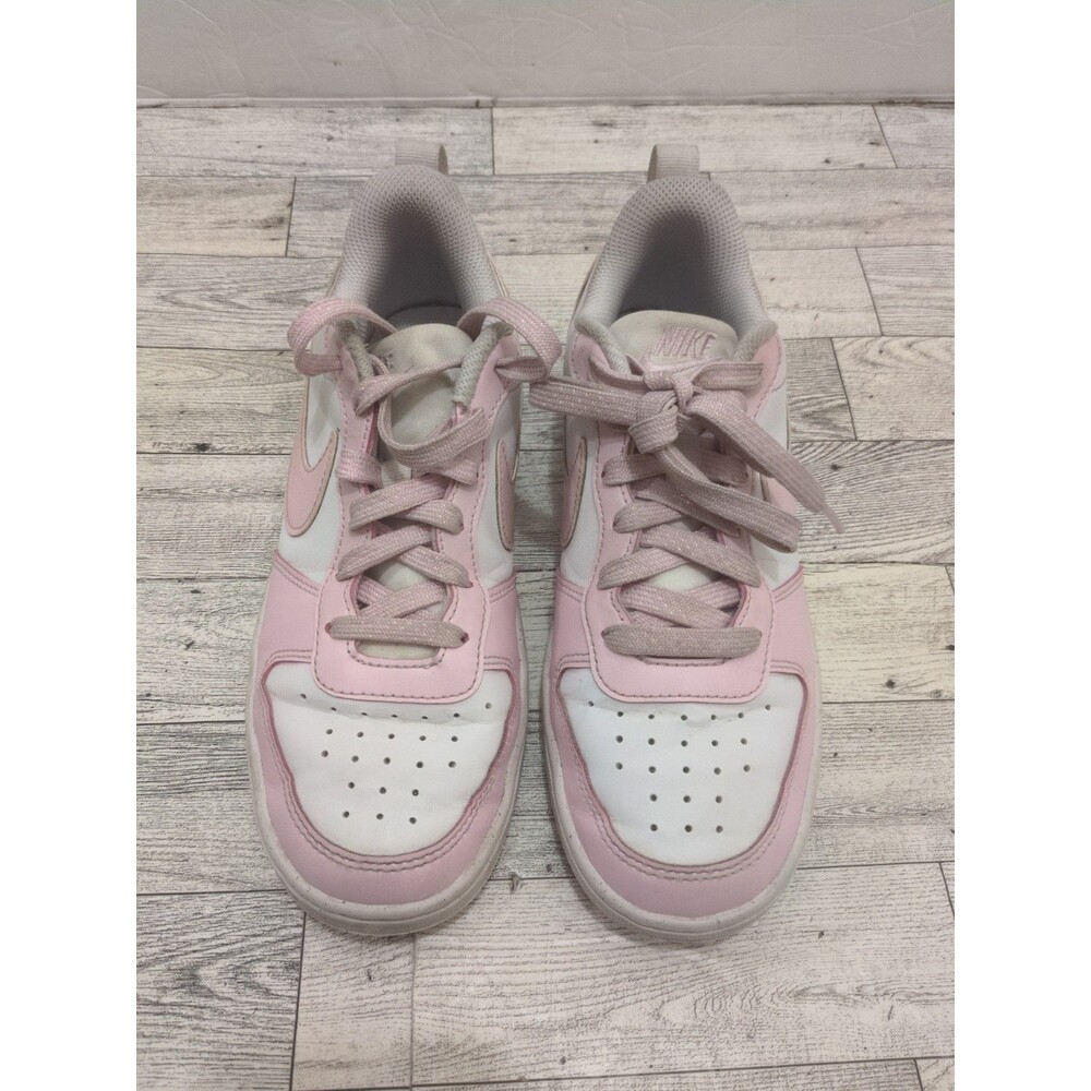 Nike Court Borough Low 2 SE White Pink Foam Sneakers Girls Big Kid Size 4Y